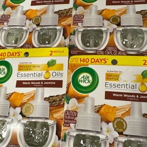 🔥 8 Air Wick Airwick Essential Oils Warm Woods & Jasmine Refills